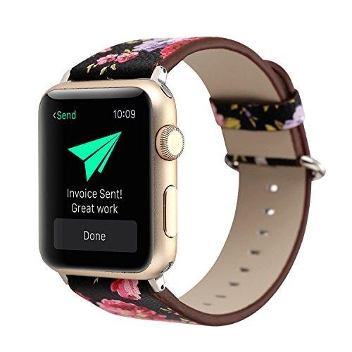 Black floral discount apple watch band