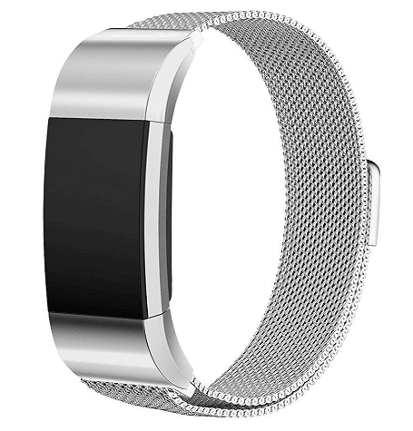 Fitbit charge 2 silver metallic strap Fabulously Fit