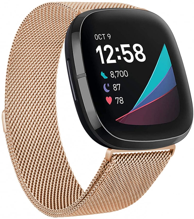 Fitbit versa rose on sale gold black strap