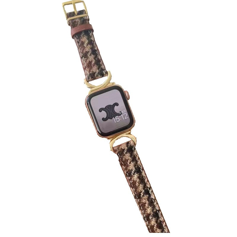 Fabulously Fit plaid leather replacement strap for Apple Watch 42/44/45/49mm