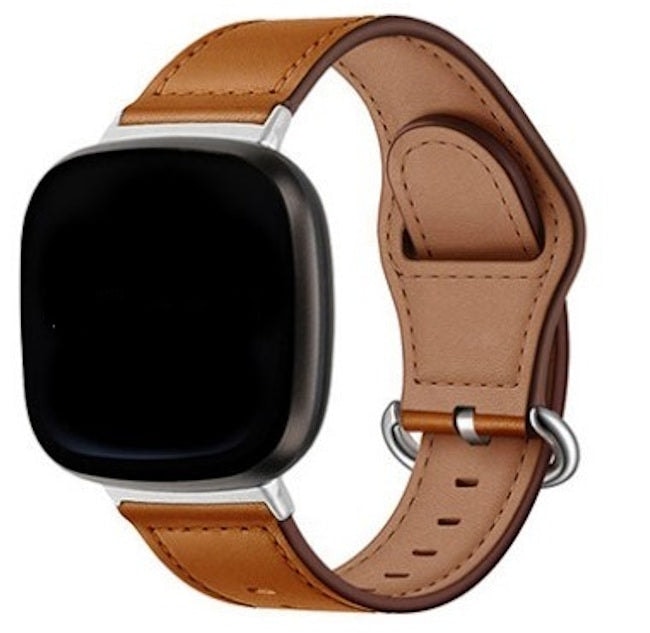 Fitbit Versa 3 Sense genuine leather tuck in strap Fabulously Fit